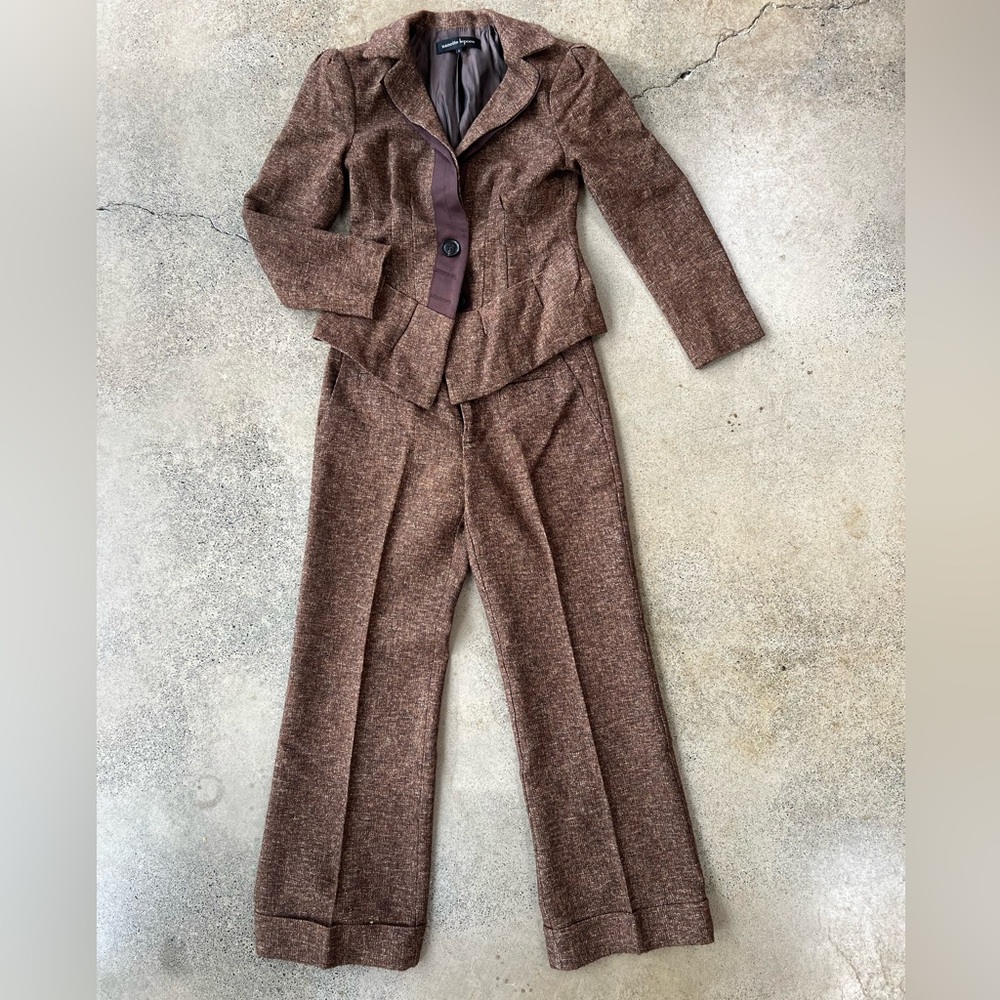 Nanette Lepore Brown Tweed Pantsuit